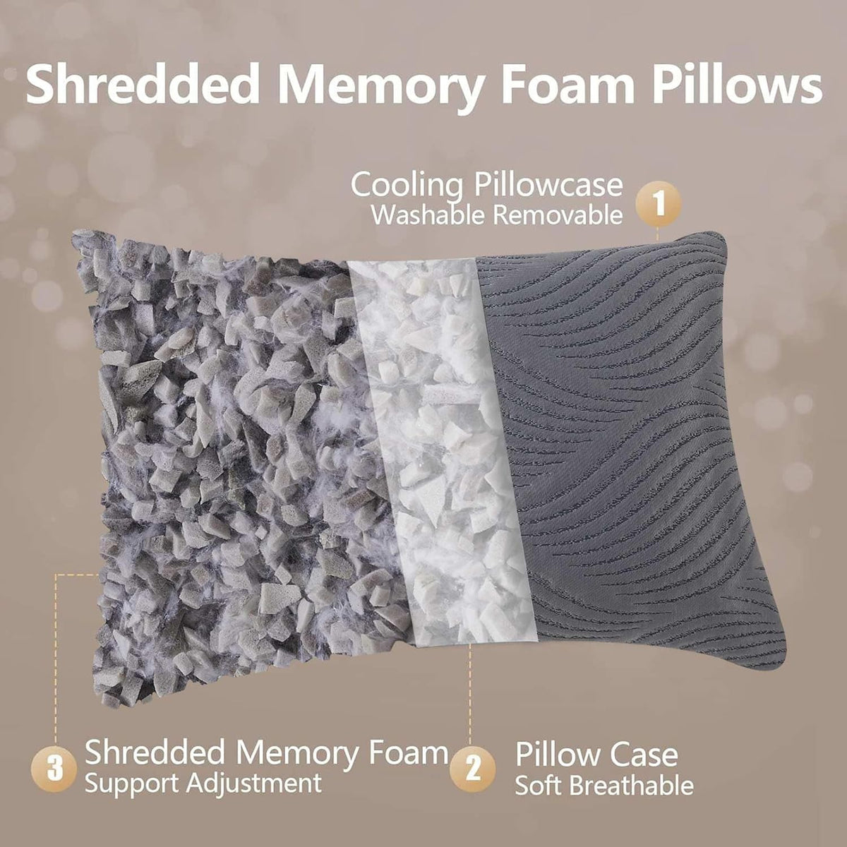 Large Cooling Memory Foam Pillow