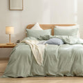 Sage Green Washed Duvet Cover
