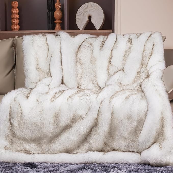 High Gram Weight Faux Fur Blanket 50x60 Thick Winter Blanket