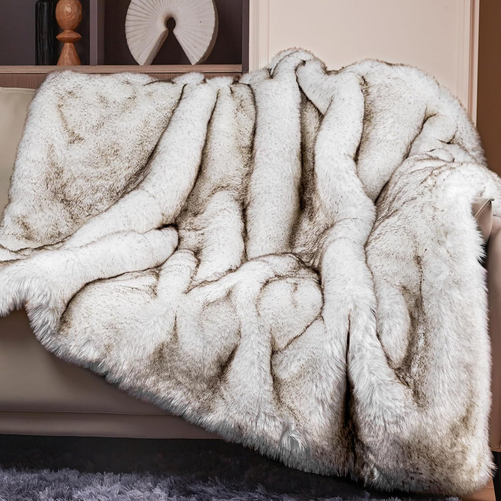 High Gram Weight Faux Fur Blanket 50x60 Thick Winter Blanket
