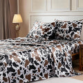 Cow Print 4-Piece Silk Bedding Set